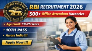 Reserve Bank of India (RBI) Office Attendant Recruitment 2026 – Apply Online for 572 Posts