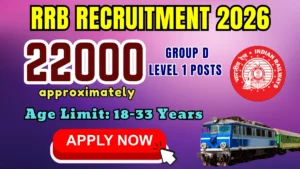 RRB Group D Recruitment 2026 (Short Notice) – Apply Online for 22000 (Tentative) Posts