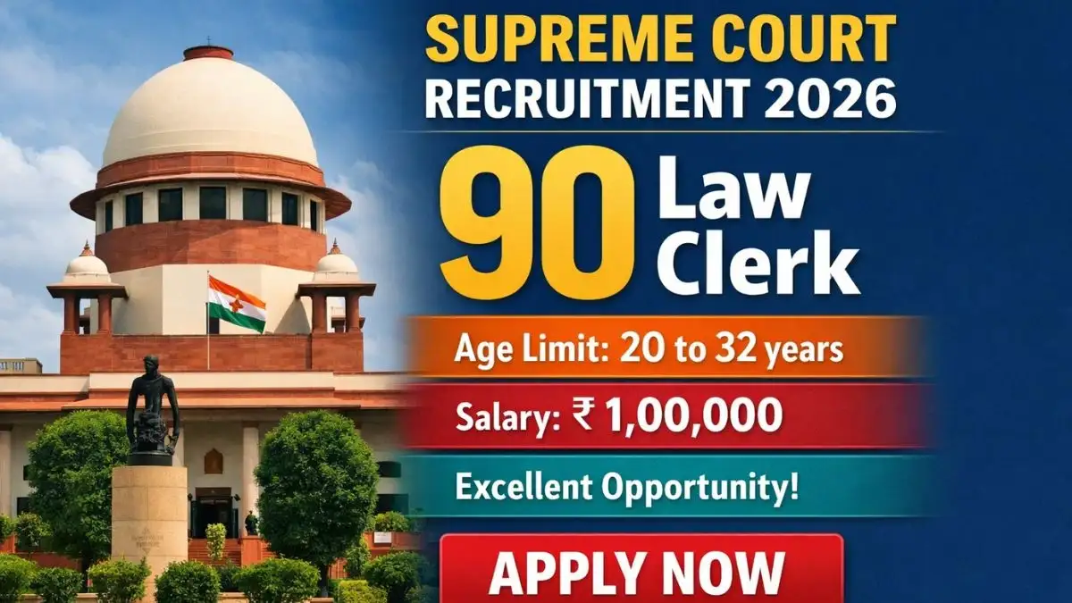 Supreme Court Law Clerk Recruitment 2026 - Apply Now for 90+ Posts