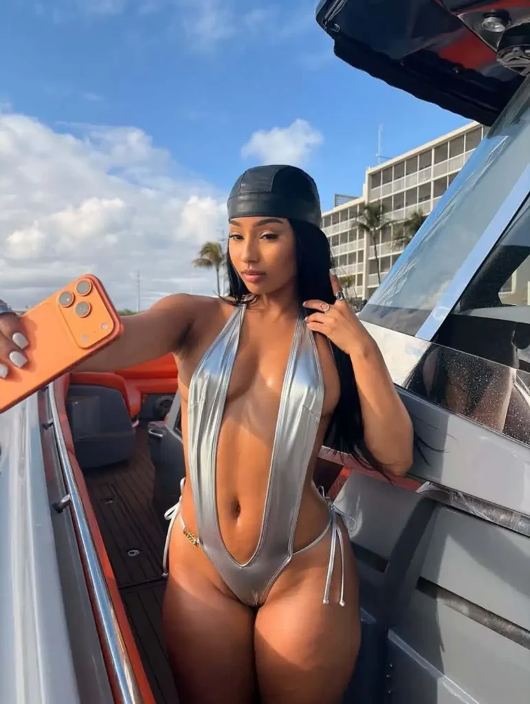 Rubi Rose In Silver Swimwear