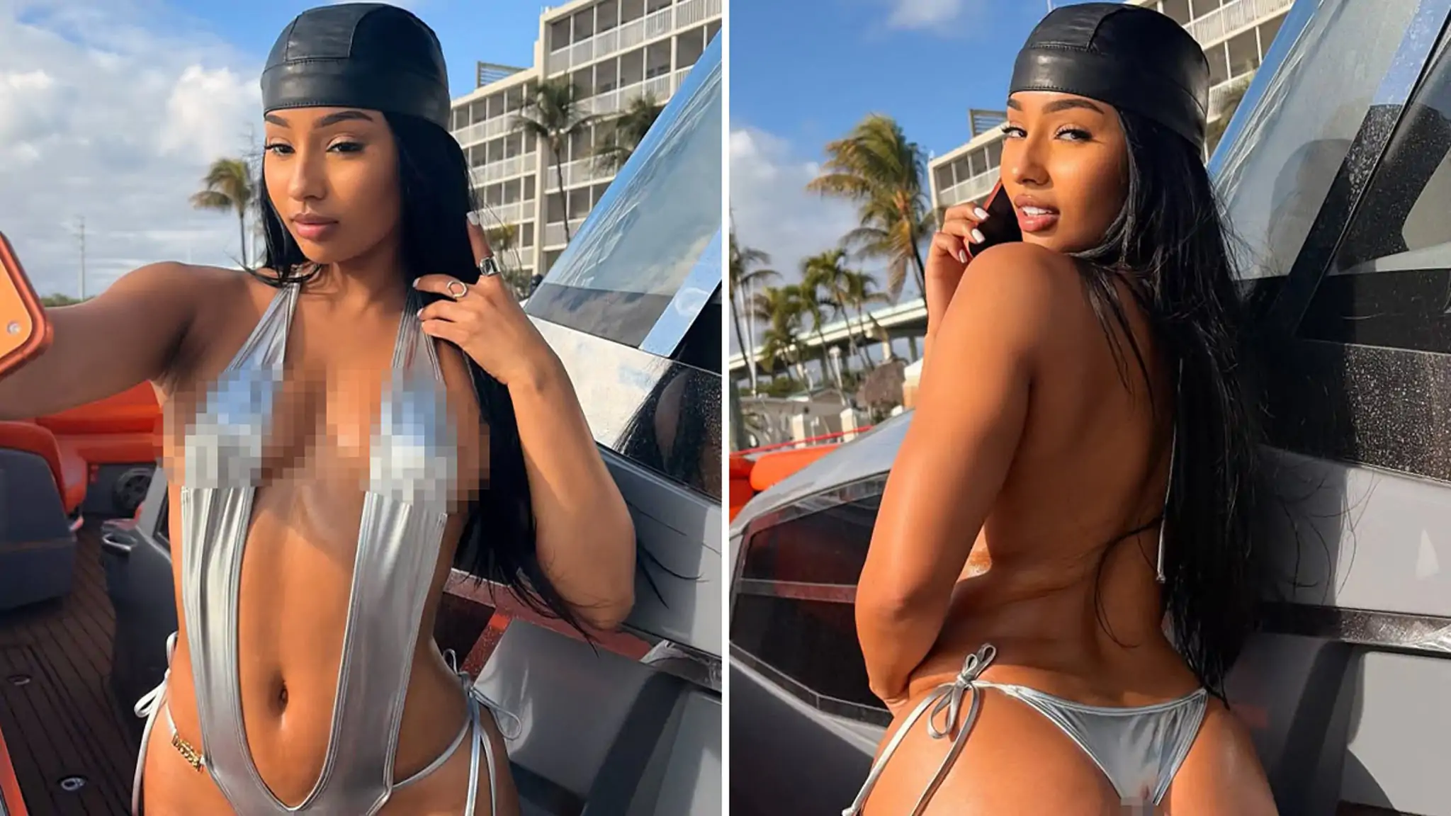 Rubi Rose Lookin' Snatched In Silver Swimwear